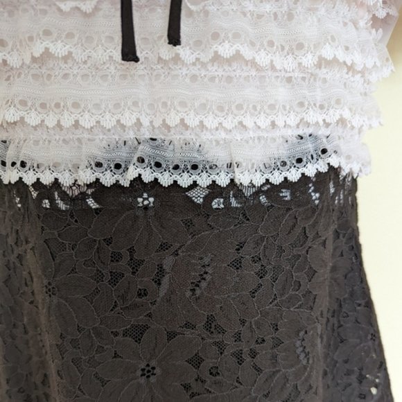 Sandro Helsinki Bow-detailed Organza And Lace dress xs 2 - Picture 6 of 15